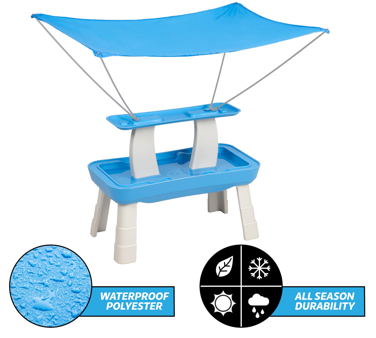 GoSports Splash Station canopy coverage shows 56.8 by 43.6 inches.