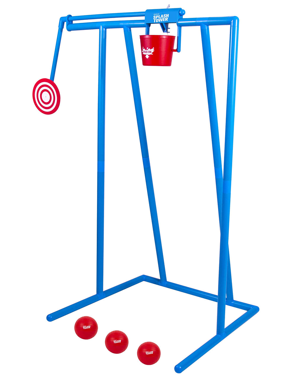 GoSports Splash Tower assembly shows fast setup for instant backyard fun.