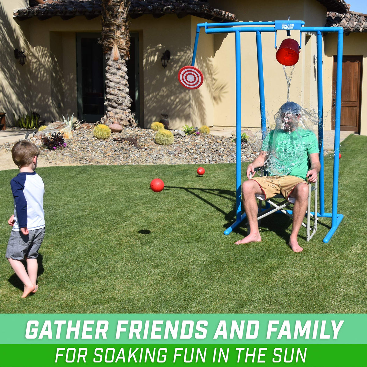 GoSports Splash Tower backyard fun captures real-life party moments in sun.