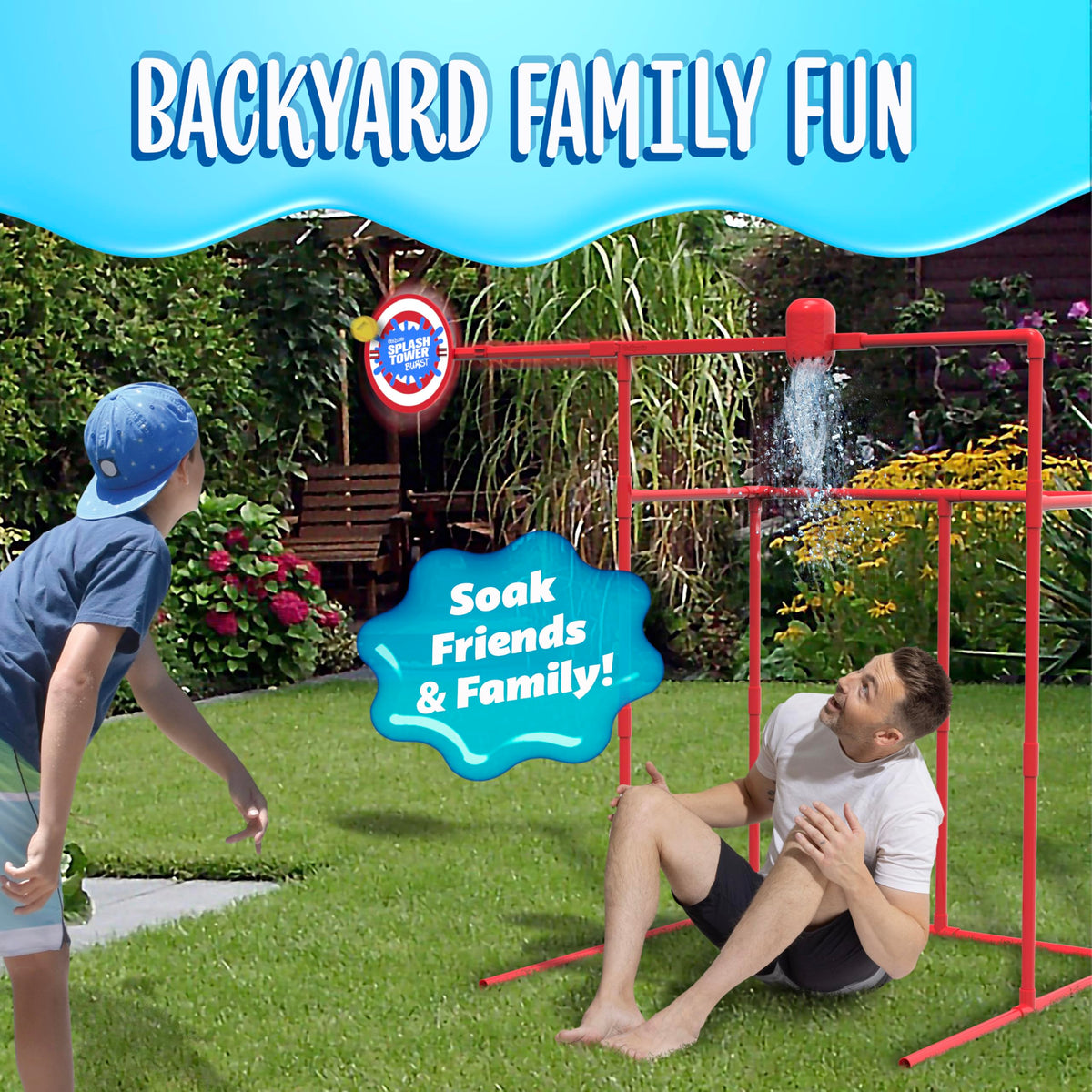 GoSports Splash Tower Burst foam balls included for safe, easy throwing
