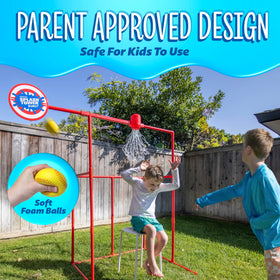 GoSports Splash Tower Burst frame extensions fit taller players for growing families