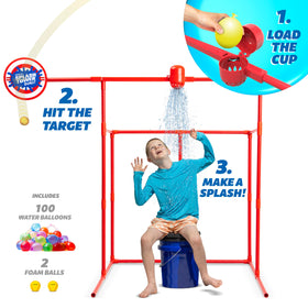 GoSports Splash Tower Burst target throw action boosts family fun and friendly competition