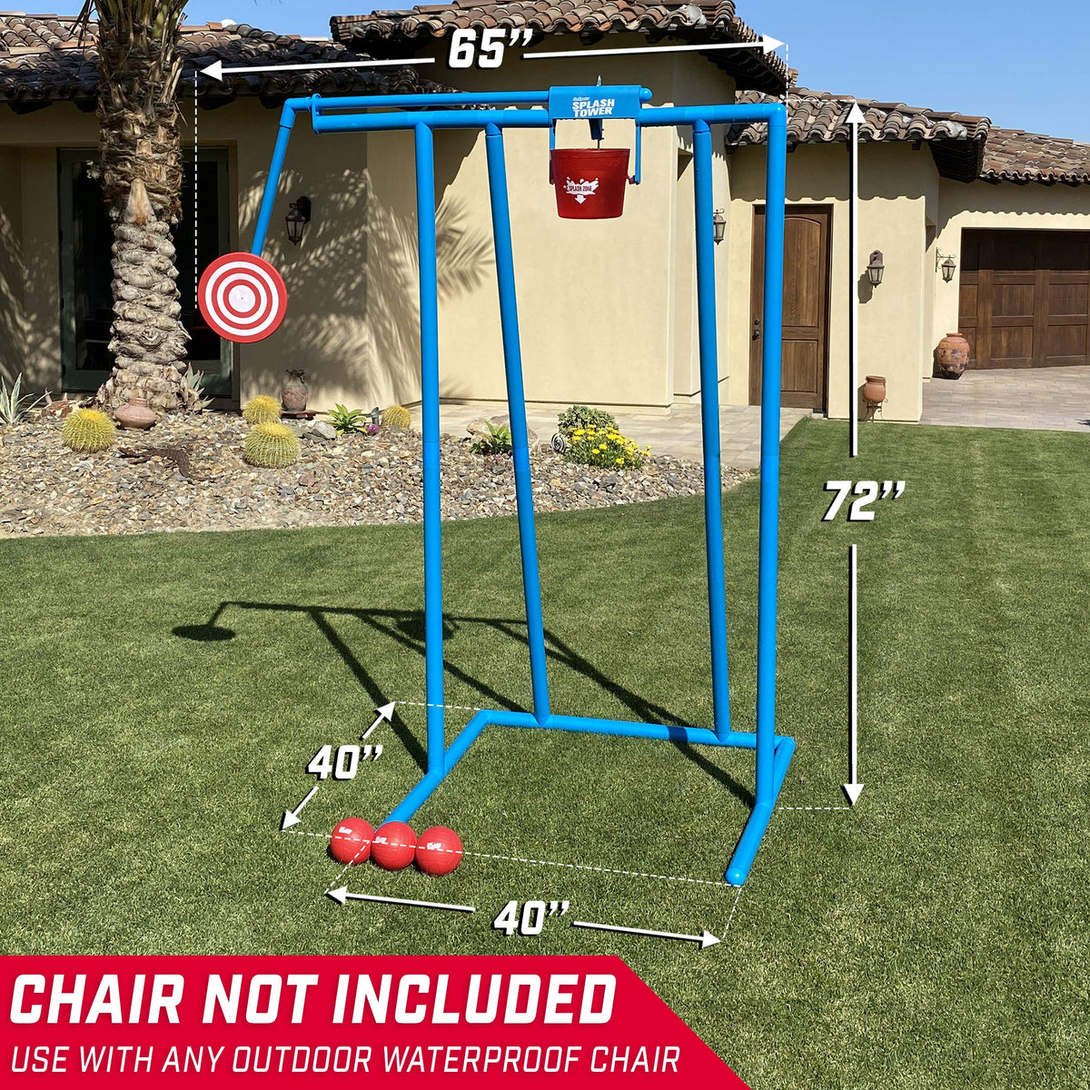 GoSports Splash Tower setup demonstrates portable design for quick assembly.