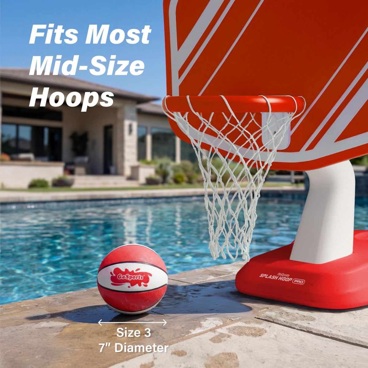 GoSports durable thick-rubber construction withstands lively water play