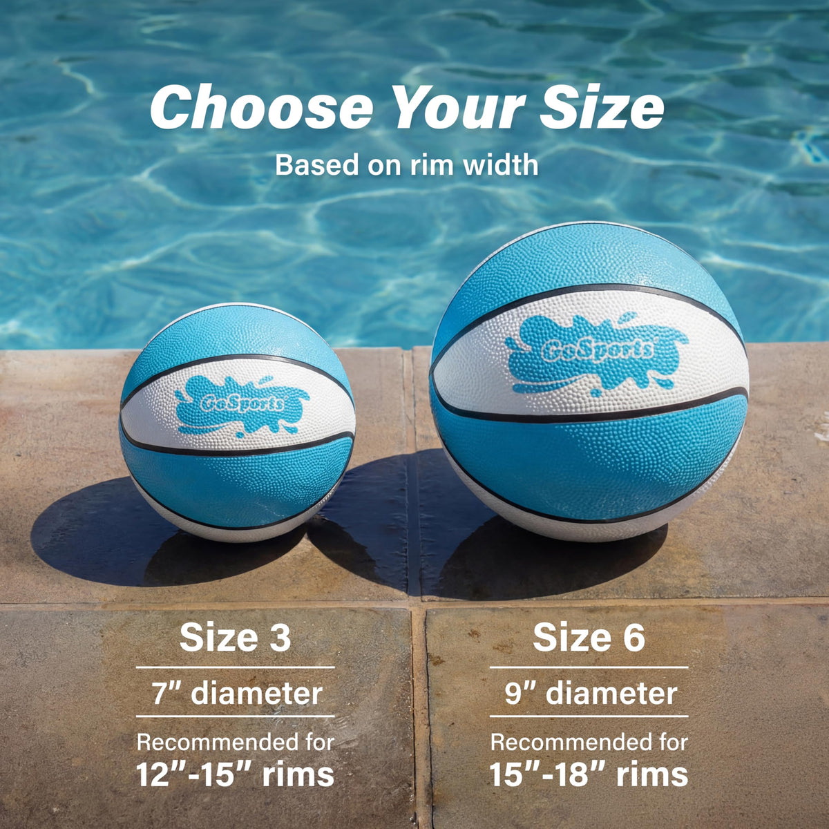 GoSports anti-slip textured grip helps secure the ball during splashy play