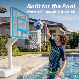GoSports water basketball with textured grip for wet hands.