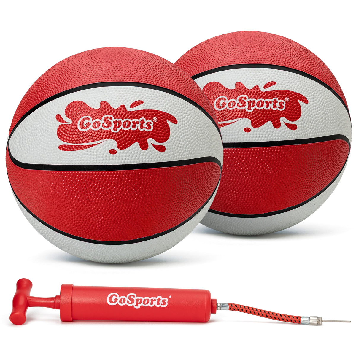 GoSports water basketballs 2-pack, 7-inch diameter, textured grip for confident pool shots
