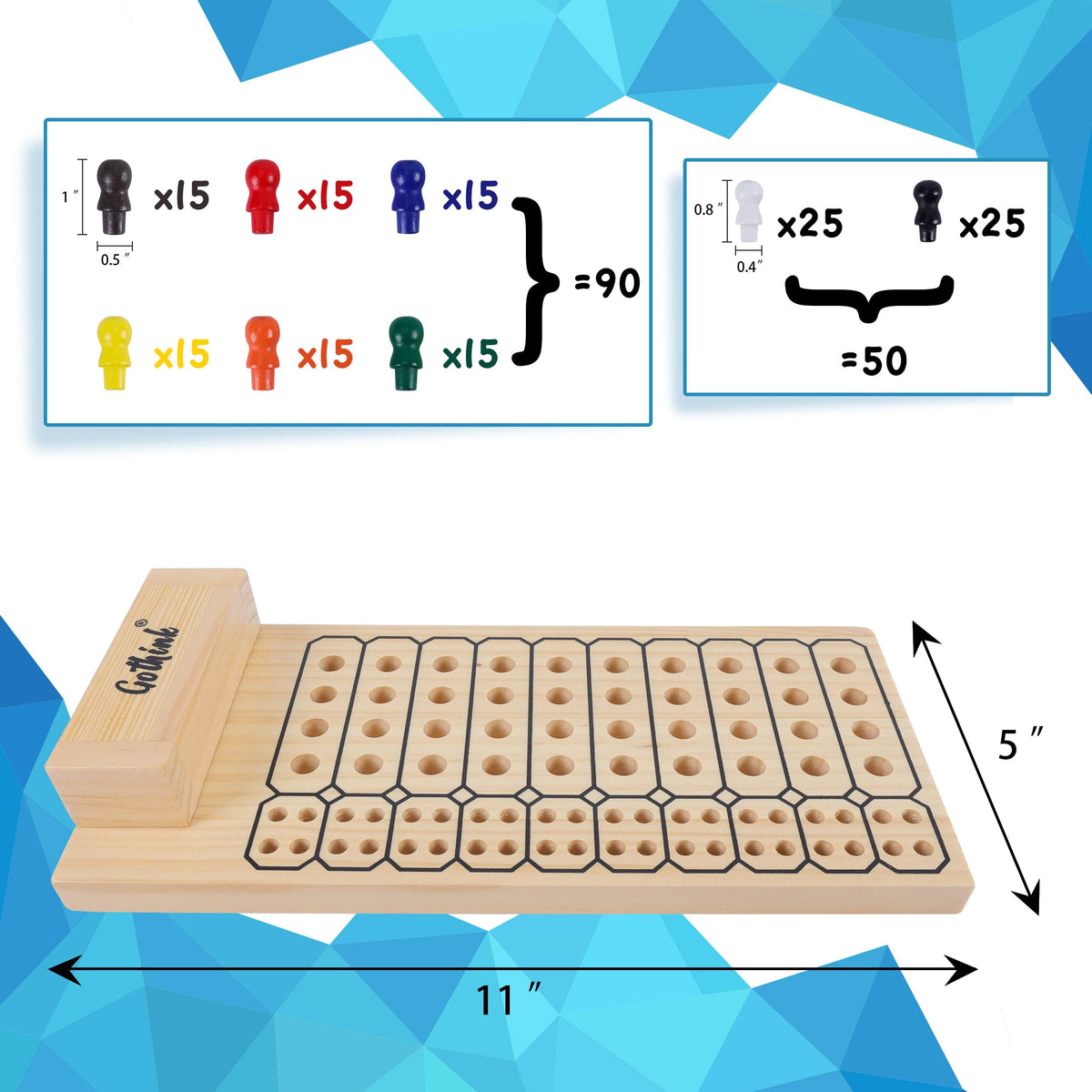 GOTHINK Code Breaker color pegs in vibrant hues for coding.