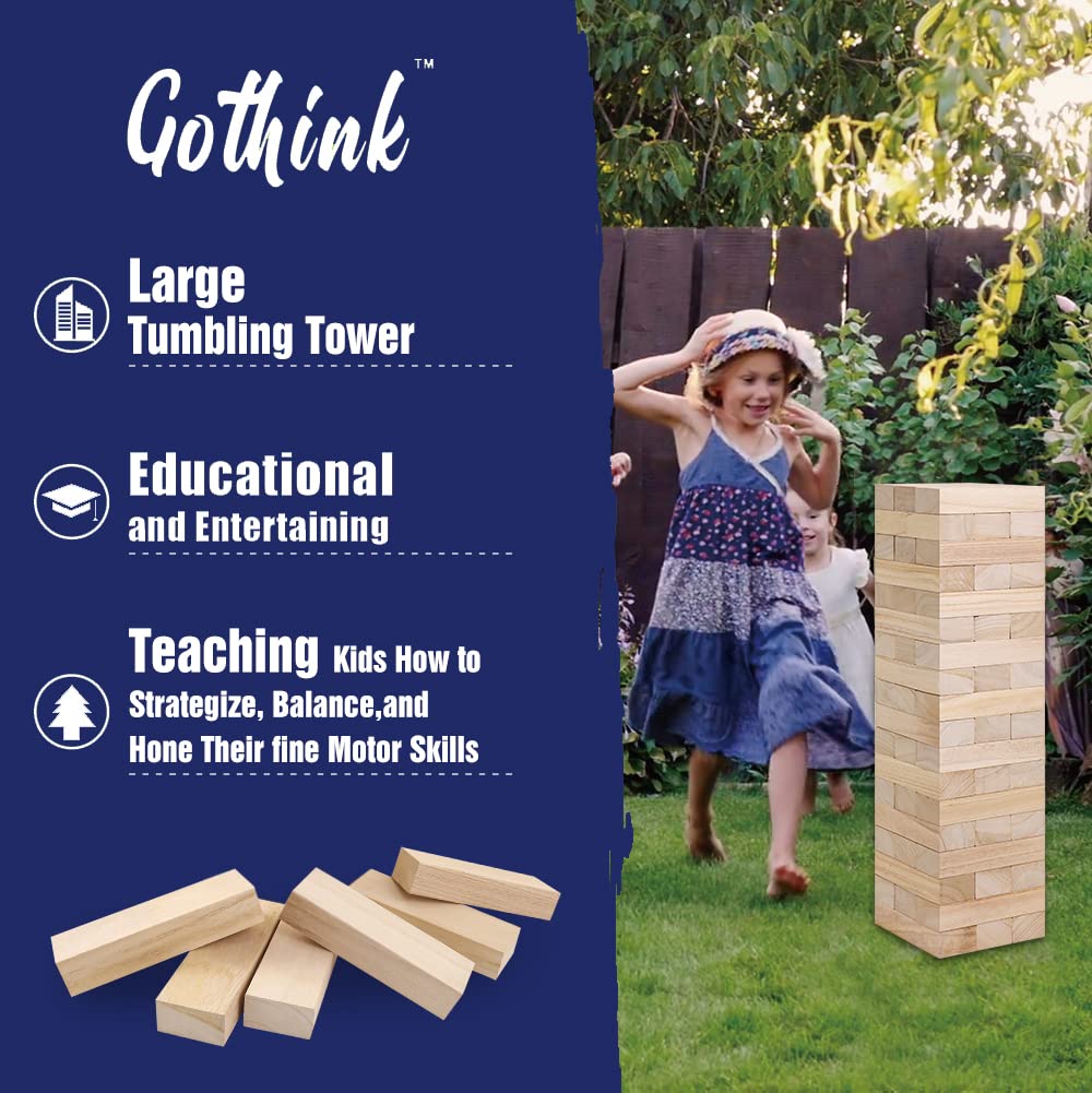 GOTHINK Giant Tumble Tower Party Game suitable for groups and events.
