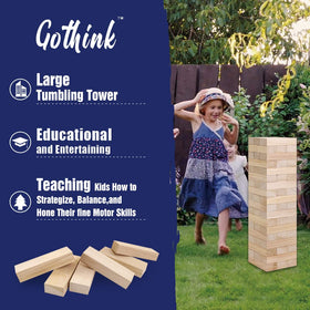 GOTHINK Giant Tumble Tower Party Game suitable for groups and events.