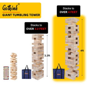 GOTHINK Giant Tumble Tower Safety Edges emphasize kid-friendly design and care.