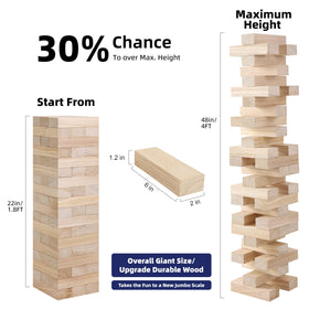 GOTHINK Giant Tumble Tower Topple captures exciting, safe cascade during play.