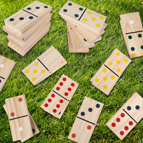 GOTHINK dominoes 6x2-inch tiles visible for easy handling