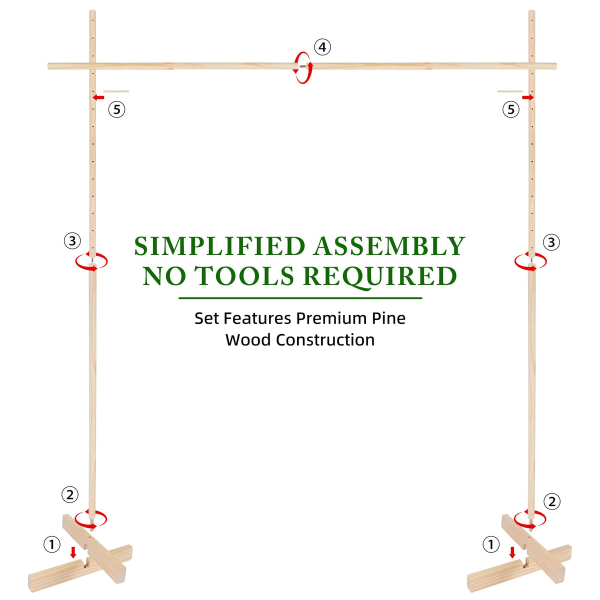 GOTHINK ground stakes secure the limbo setup on grass or sand.