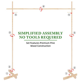 GOTHINK ground stakes secure the limbo setup on grass or sand.