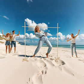 GOTHINK limbo set ideal for luaus, pool parties, and BBQs.