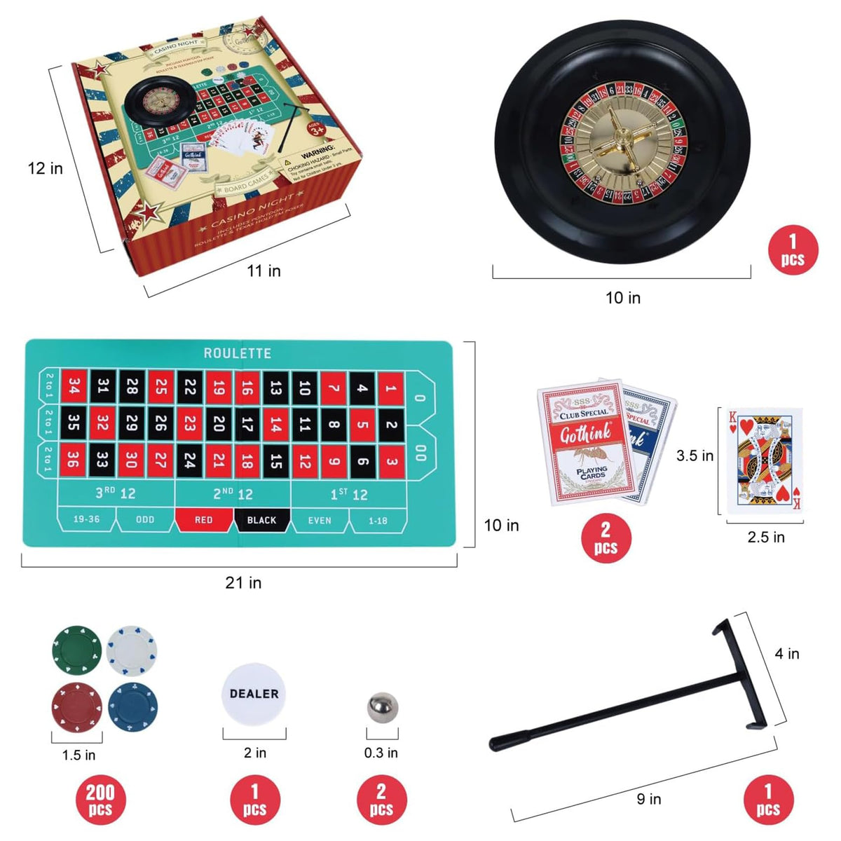 GOTHINK 200 chips for immersive betting and play.
