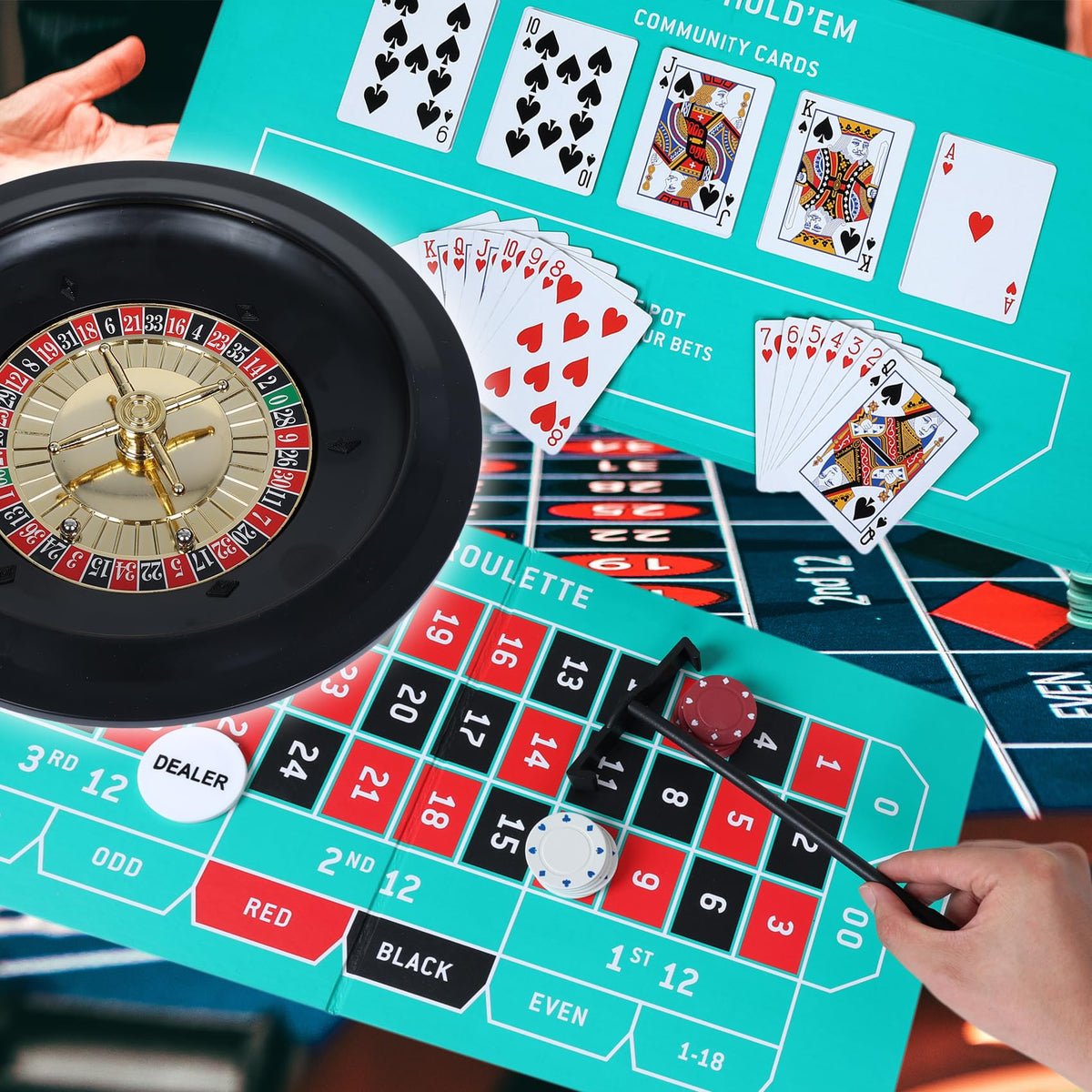 GOTHINK portable storage case for casino game setup.