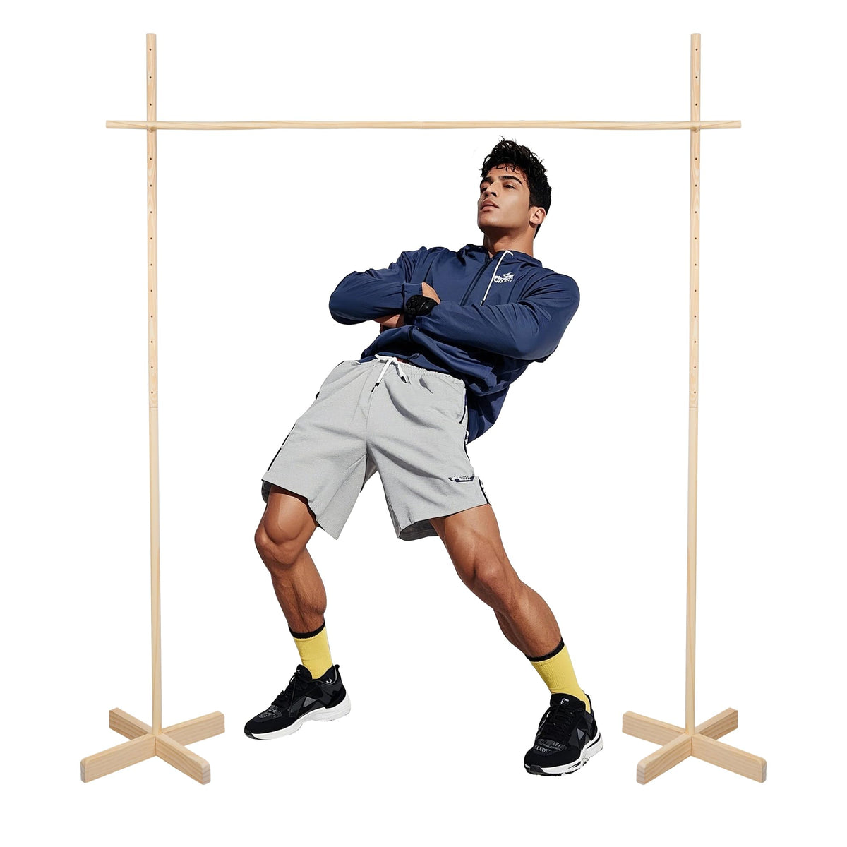 GOTHINK wooden limbo pole ready for outdoor play and easy setup.