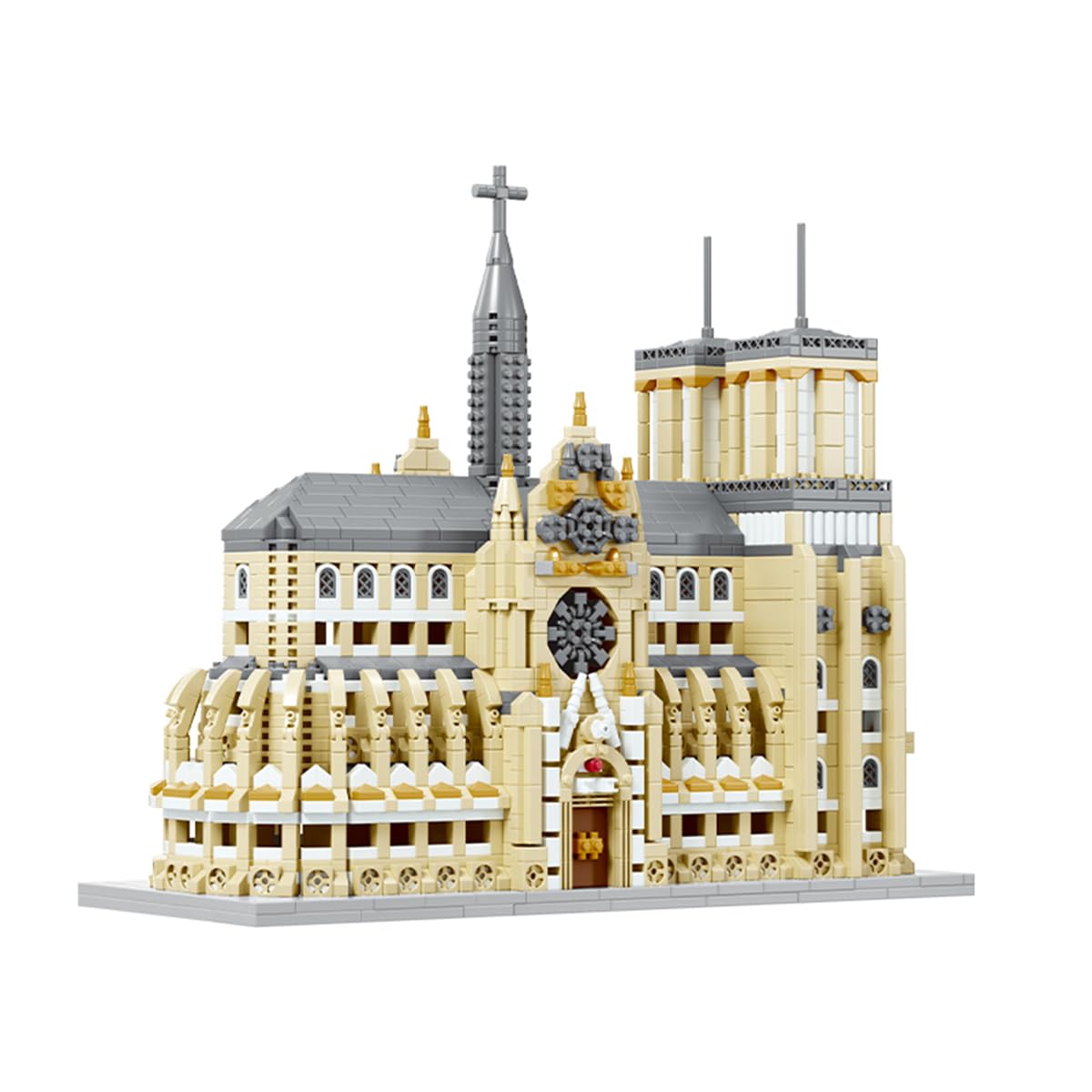 GOTIMON Notre Dame Cathedral model close-up showing intricate facade details for architecture fans.