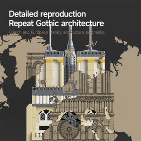 GOTIMON Notre Dame towers close-up emphasizes spires for display-ready builds.