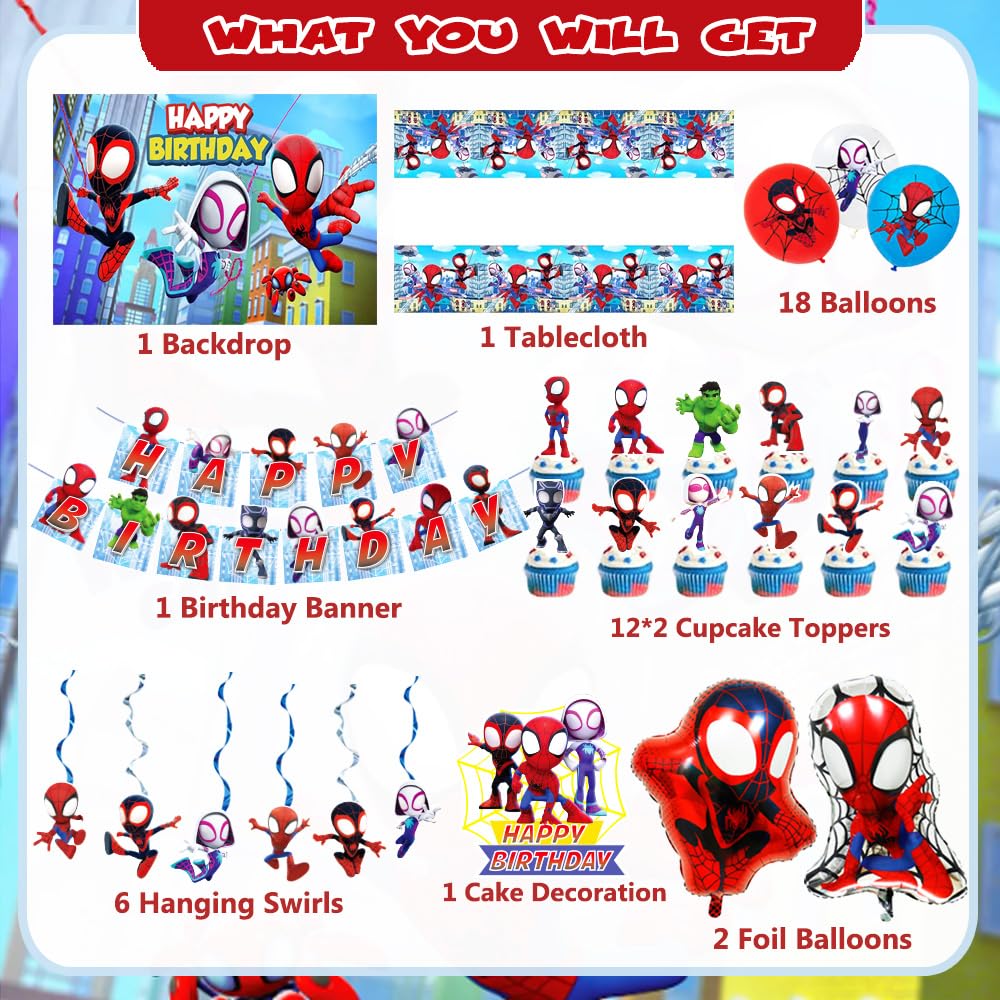GOTOFUN spider-design balloons and swirls for easy decoration and festive ambiance.