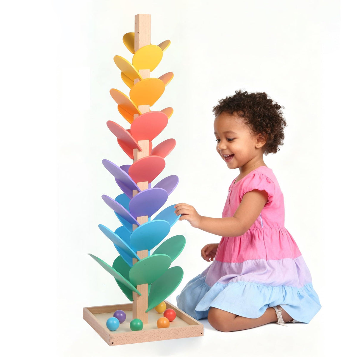 GOTOOFUN base with leaves assembly for secure setup and smooth marble flow.
