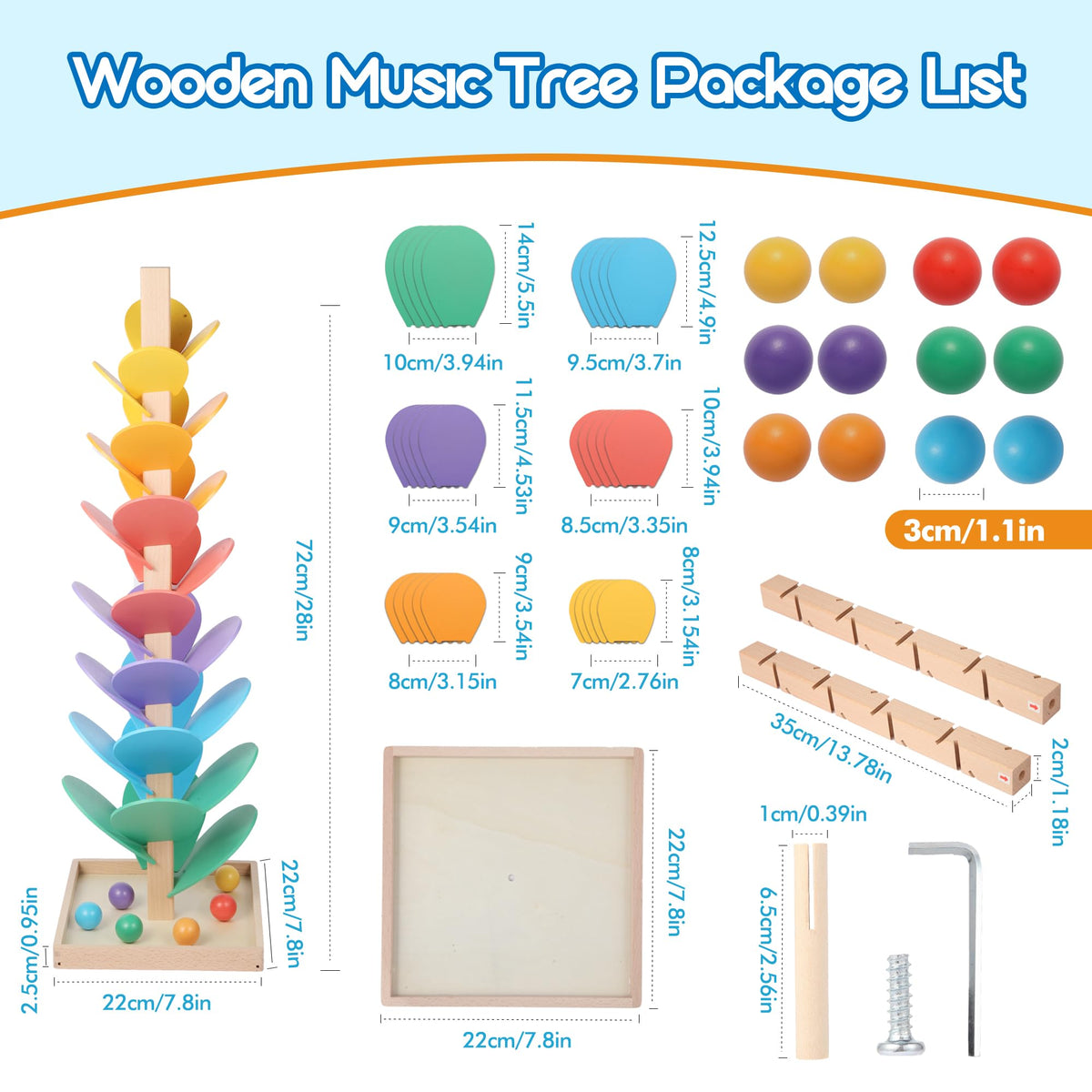 GOTOOFUN rainbow leaves layout showcases color progression for visual tracking.