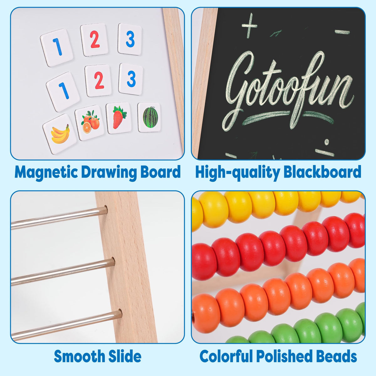 Gotoofun abacus extra number cards support quick 1 plus 1 practice.
