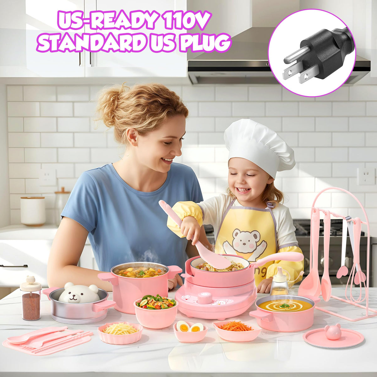 Gotoofun flame-free stove with adjustable heat enables supervised cooking.