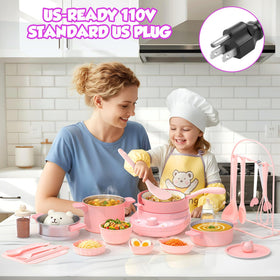 Gotoofun flame-free stove with adjustable heat enables supervised cooking.