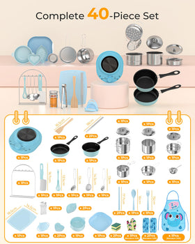 Gotoofun kid-sized pots and pans for simple, family-friendly meals.