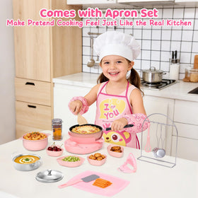 Gotoofun Kids Cooking Set pots and pans designed for small hands and controlled cooking