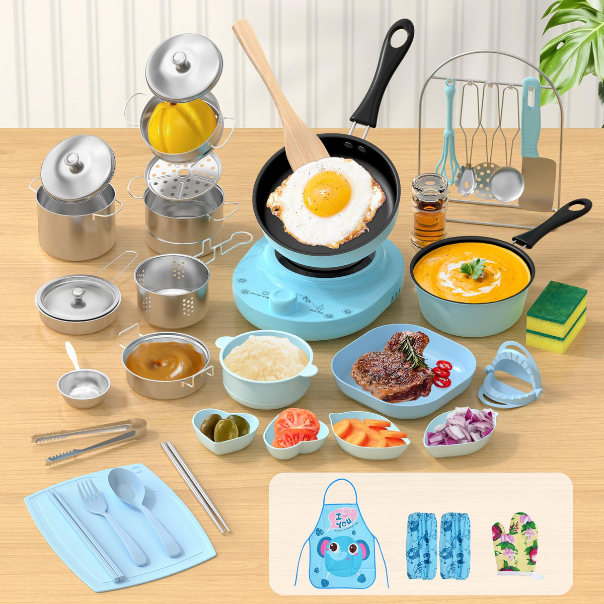 Gotoofun Kids Cooking Set Real stove burner for hands-on learning and family bonding.