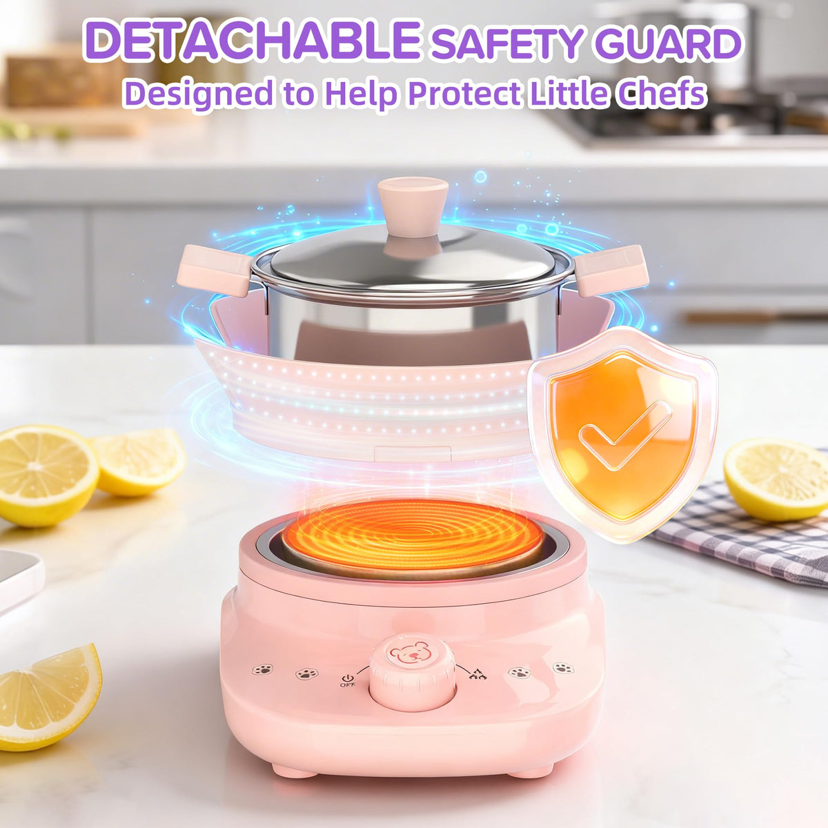 Gotoofun kid cookware with pot lid and steamer rack enabling gentle steaming and portions.