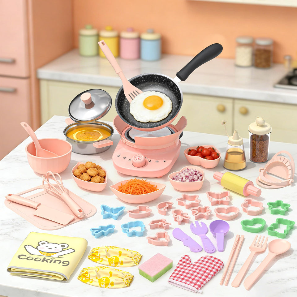 Gotoofun Kids Real Cooking Set 45-piece displayed for hands on learning and family cooking.