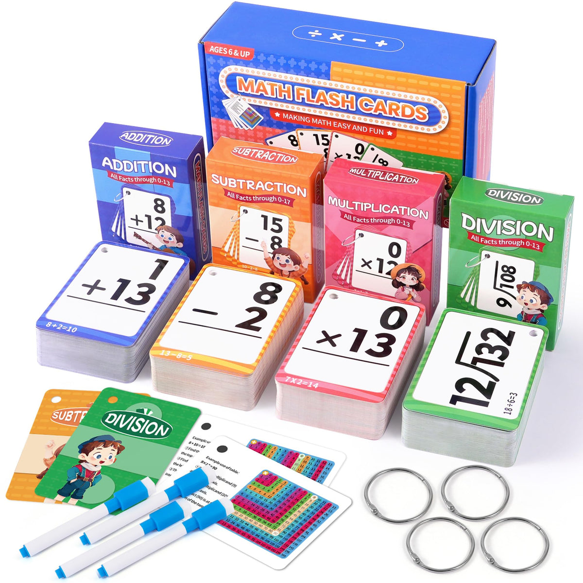 Gotoofun multi math flash cards set for comprehensive practice across operations.