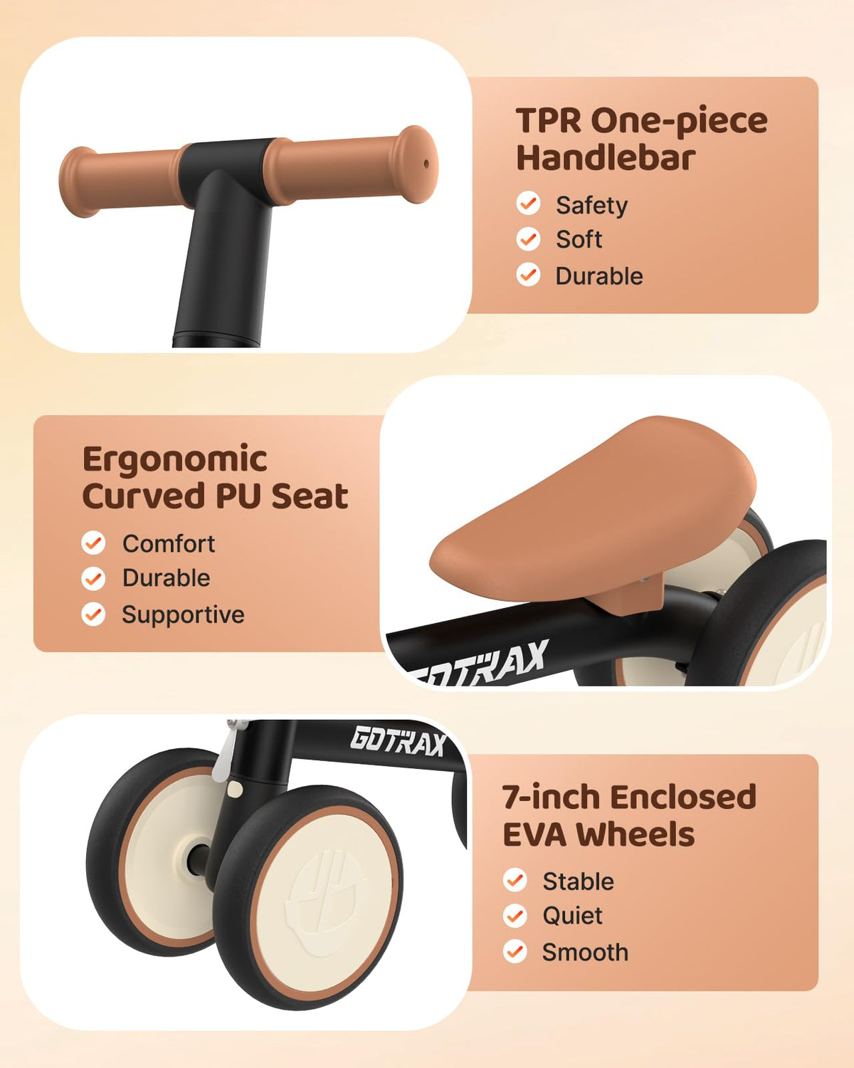 Gotrax Baby Balance Bike quick assembly saves time before play.