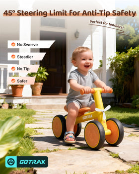 1.45-inch front wheel width on Gotrax balance bike for stable turns