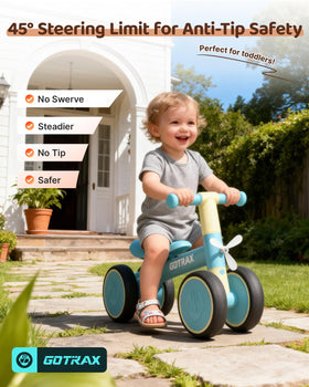 Soft-seat design on Gotrax balance bike ensures comfy quick rides.