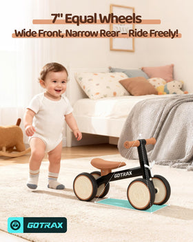 Gotrax Baby Balance Bike steel frame delivers durable support as toddlers grow.
