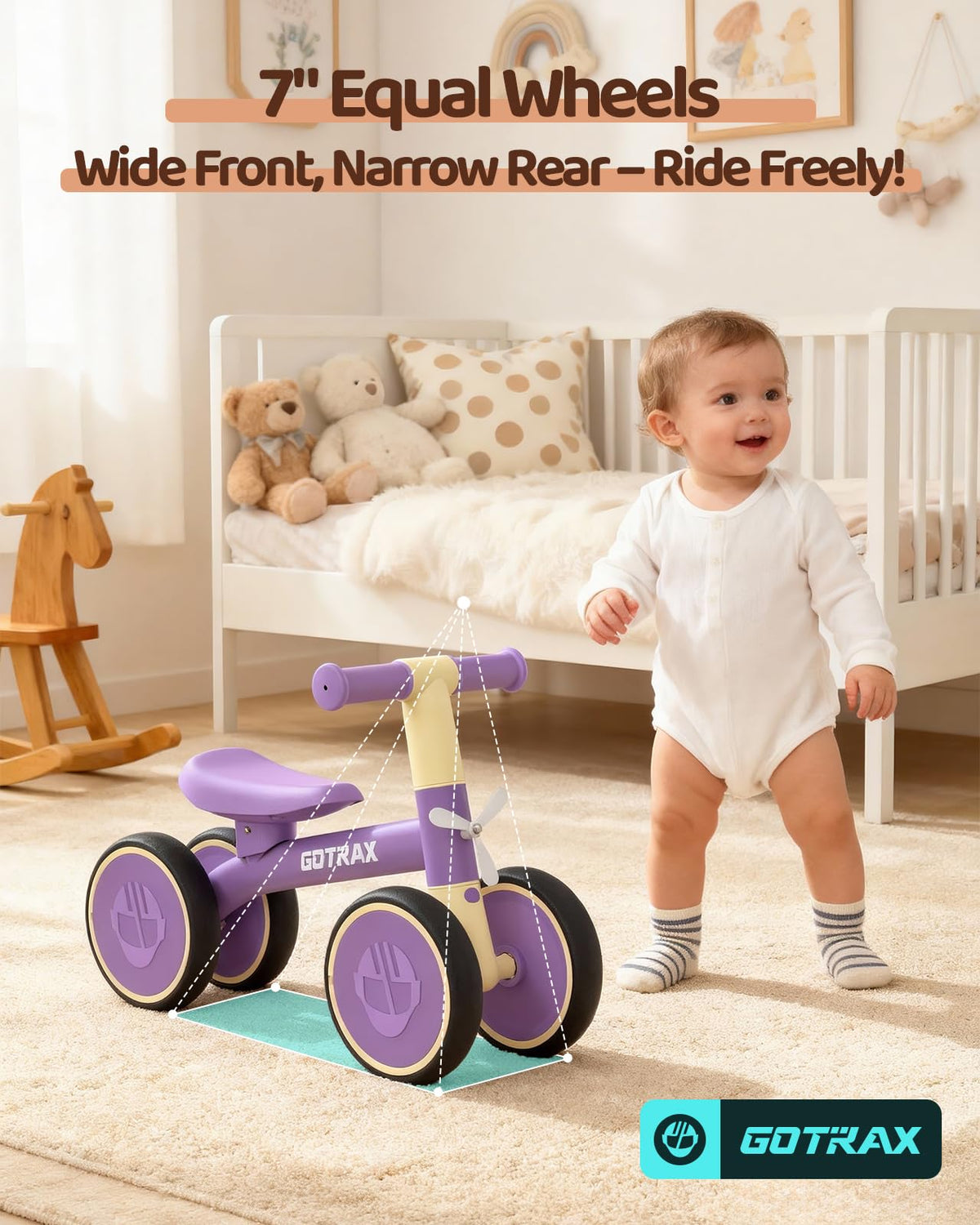 Gotrax Baby Balance Bike steel frame delivers durable, long-lasting support