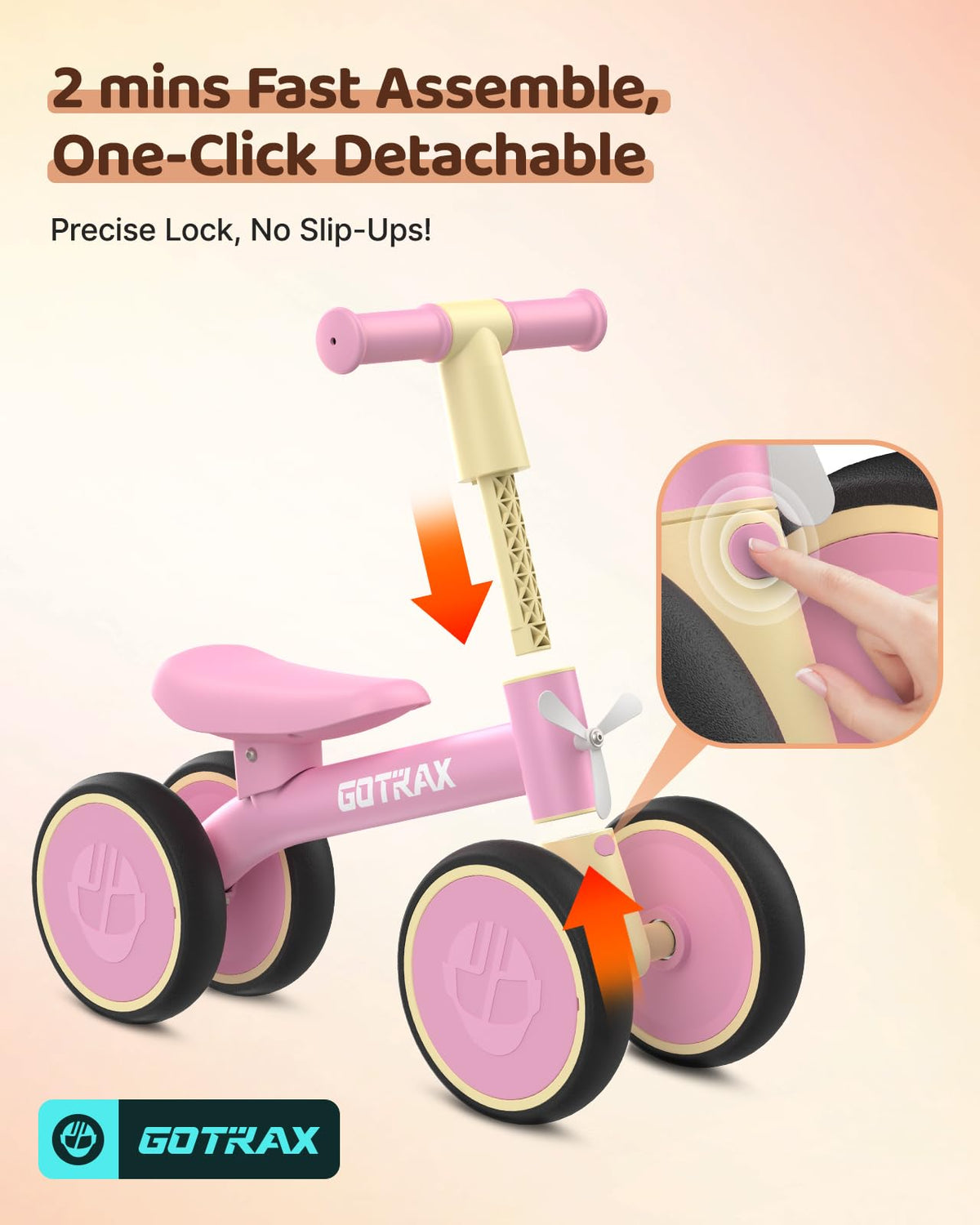 Gotrax Balance Bike assembly is quick and simple with a precision locking system.