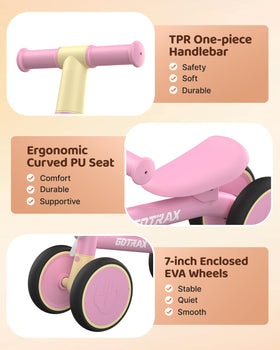 Gotrax Balance Bike lightweight design aids easy carrying and handling.