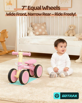 Gotrax Balance Bike steel frame provides durable support during first rides.