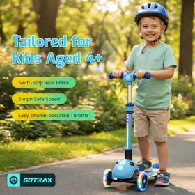 Gotrax SK1 three‑wheel stability supports new riders learning balance.