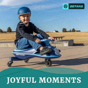Gotrax WG1 side drift angle highlights swivel wheels for sharp turns