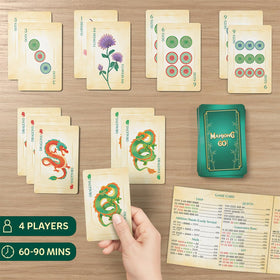 Gouda Games Mahjong Go! card hand demonstrates strategic combinations.