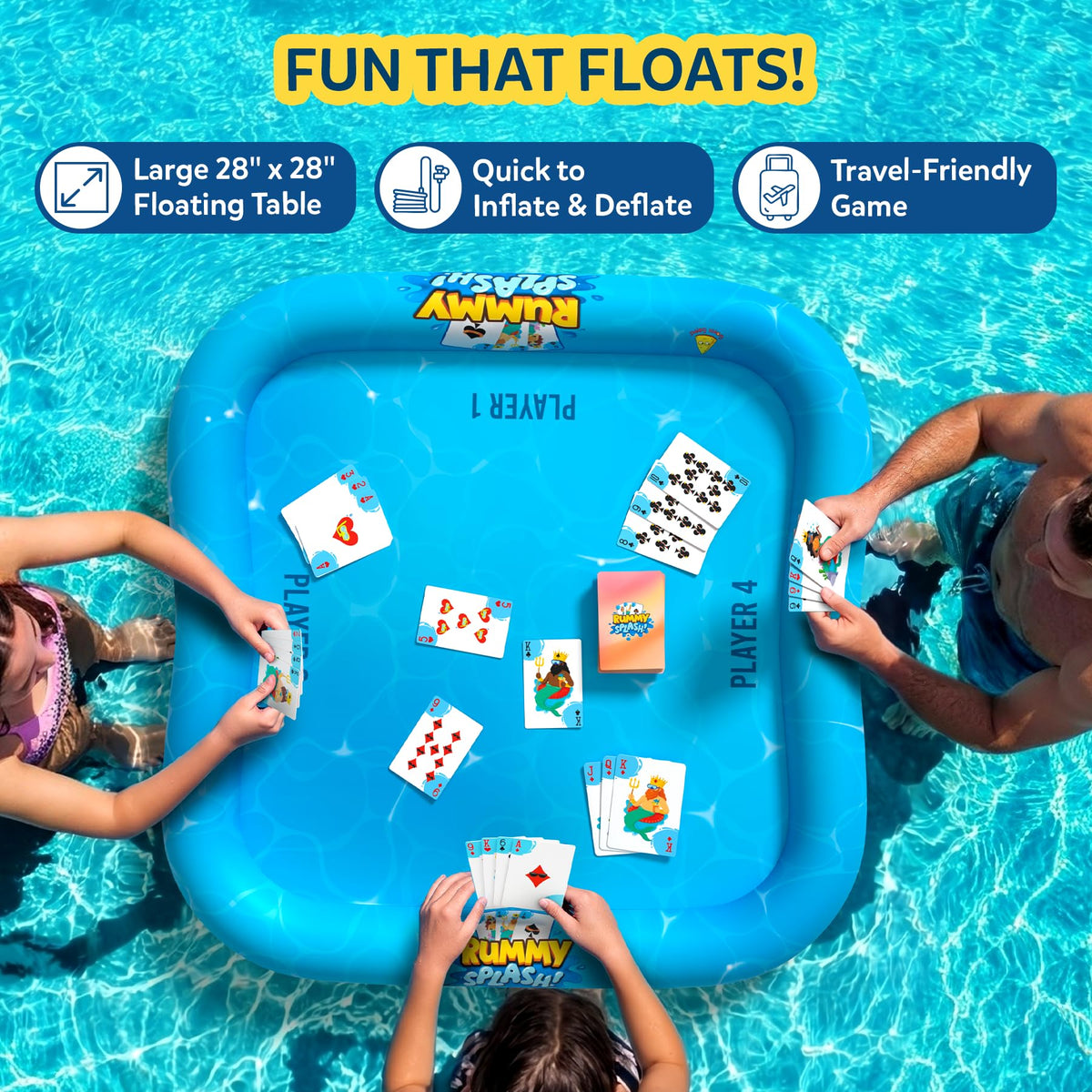 Melds and runs on Gouda Games Pool Rummy Splash table during game play