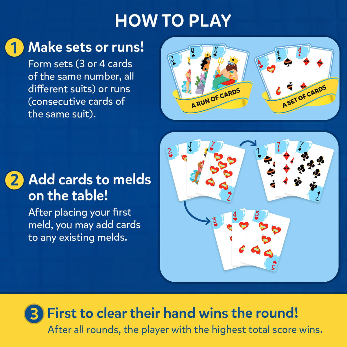 Two to four players joining Gouda Games Pool Rummy Splash on a sunny day